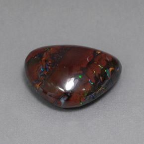 8.84캐럿 천연 멀티컬러 볼더 오팔, 트릴리언, 15.1×12.8 mm, 불투명체
