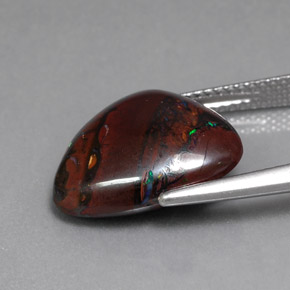 8.84캐럿 천연 멀티컬러 볼더 오팔, 트릴리언, 15.1×12.8 mm, 불투명체