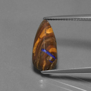 4.55캐럿 천연 멀티컬러 볼더 오팔, 배 모양, 16×7.6 mm, 불투명체