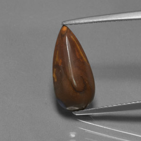 4.00캐럿 천연 다색 볼더 오팔, 배 모양, 불투명체