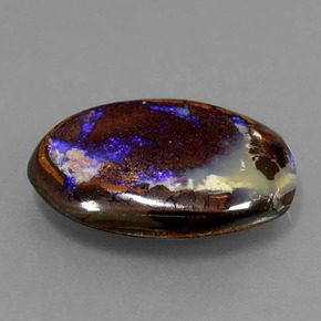 8.30캐럿 천연 멀티컬러 볼더 오팔, 타원형 컷, 17.9×12.2 mm, 불투명체