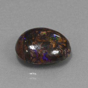 12.14캐럿 천연 멀티컬러 볼더 오팔, 멋진 모양, 16.6×13.3 mm, 불투명체