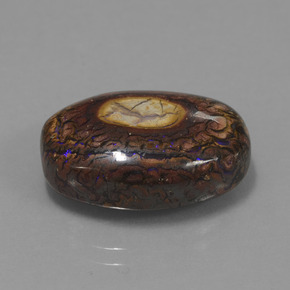 12.77캐럿 천연 다색 볼더 오팔, 타원형 컷, 불투명체