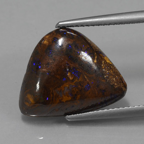 9.90캐럿 천연 멀티컬러 볼더 오팔, 멋진 모양, 17.7×14 mm, 불투명체