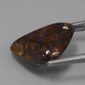 9.90캐럿 천연 멀티컬러 볼더 오팔, 멋진 모양, 17.7×14 mm, 불투명체
