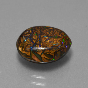 3.94캐럿 천연 멀티컬러 볼더 오팔, 멋진 모양, 11.5×9.4 mm, 불투명체