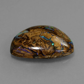 7.07캐럿 천연 멀티컬러 볼더 오팔, 멋진 모양, 17.6×13.1 mm, 불투명체