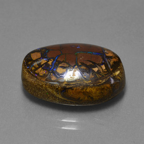 13.53캐럿 천연 멀티컬러 볼더 오팔, 타원형 컷, 19.1×13.7 mm, 불투명체