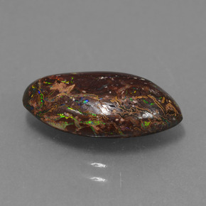 4.45캐럿 천연 멀티컬러 볼더 오팔, 멋진 모양, 16×8.7 mm, 불투명체