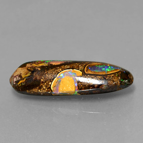 4.26캐럿 천연 멀티컬러 볼더 오팔, 멋진 모양, 18.4×6.6 mm, 불투명체