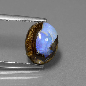 2.53캐럿 천연 멀티컬러 볼더 오팔, 타원형 컷, 10×7.8 mm, 불투명체