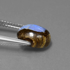 2.53캐럿 천연 멀티컬러 볼더 오팔, 타원형 컷, 10×7.8 mm, 불투명체