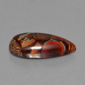 11.35캐럿 천연 멀티컬러 볼더 오팔, 배 모양, 23.2×11.4 mm, 불투명체
