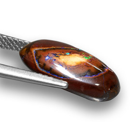 5.40캐럿 천연 멀티컬러 볼더 오팔, 타원형 컷, 15.7×8.8 mm, 불투명체