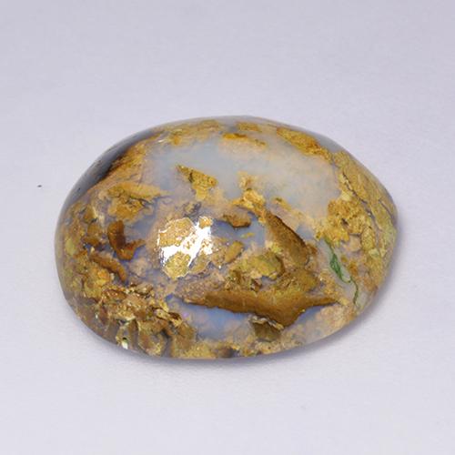 14.87캐럿 천연 멀티컬러 볼더 오팔, 멋진 모양, 19.8×18.6 mm, 불투명체