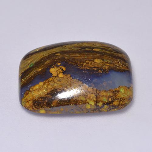 13.32캐럿 천연 다색 볼더 오팔, 쿠션 컷, 불투명체