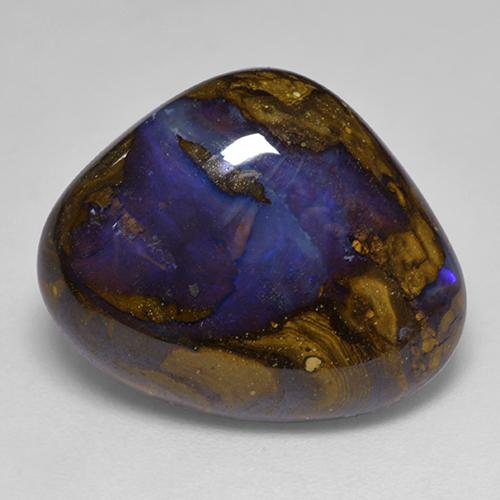 13.03캐럿 천연 멀티컬러 볼더 오팔, 배 모양, 20×16.4 mm, 불투명체