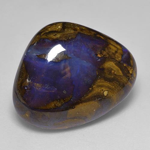 13.03캐럿 천연 멀티컬러 볼더 오팔, 배 모양, 20×16.4 mm, 불투명체