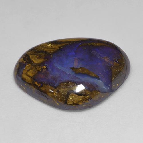 13.03캐럿 천연 멀티컬러 볼더 오팔, 배 모양, 20×16.4 mm, 불투명체