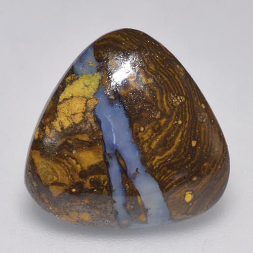 8.20캐럿 천연 멀티컬러 볼더 오팔, 트릴리언, 14.6×14.2 mm, 불투명체