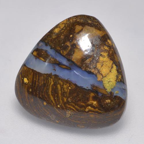 8.20캐럿 천연 멀티컬러 볼더 오팔, 트릴리언, 14.6×14.2 mm, 불투명체