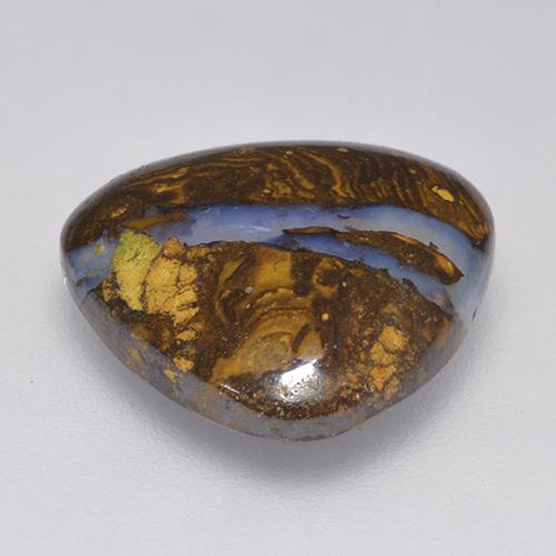 8.20캐럿 천연 멀티컬러 볼더 오팔, 트릴리언, 14.6×14.2 mm, 불투명체