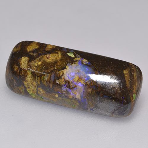 9.16캐럿 천연 멀티컬러 볼더 오팔, 쿠션 컷, 22.8×9.6 mm, 불투명체