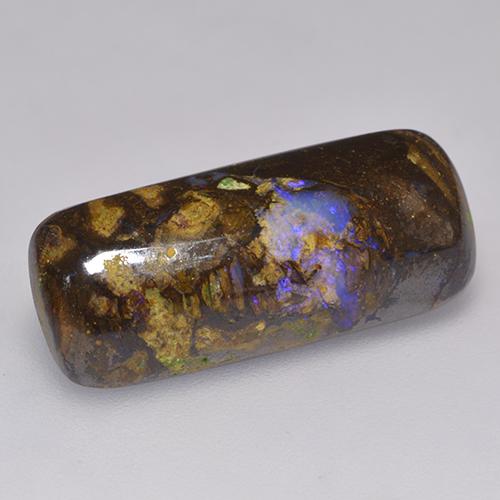 9.16캐럿 천연 멀티컬러 볼더 오팔, 쿠션 컷, 22.8×9.6 mm, 불투명체