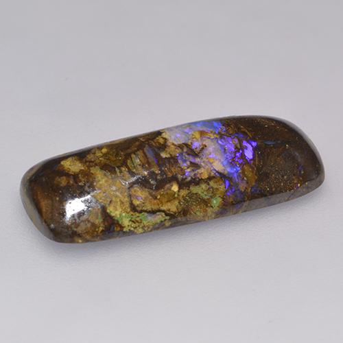 9.16캐럿 천연 멀티컬러 볼더 오팔, 쿠션 컷, 22.8×9.6 mm, 불투명체