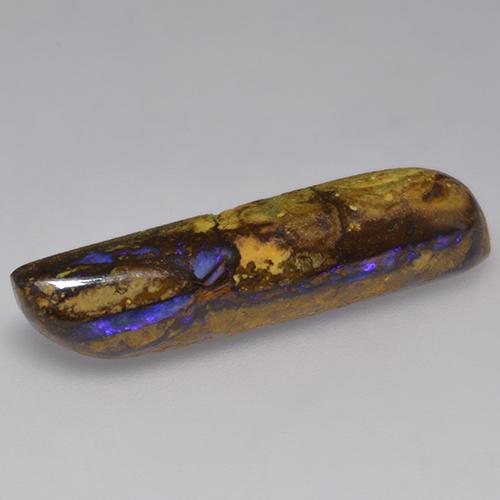 10.24캐럿 천연 멀티컬러 볼더 오팔, 멋진 모양, 31.2×7.6 mm, 불투명체