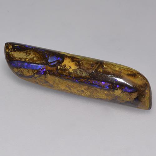 10.24캐럿 천연 멀티컬러 볼더 오팔, 멋진 모양, 31.2×7.6 mm, 불투명체