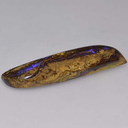 10.24캐럿 천연 멀티컬러 볼더 오팔, 멋진 모양, 31.2×7.6 mm, 불투명체