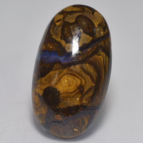 11.31캐럿 천연 멀티컬러 볼더 오팔, 타원형 컷, 20.7×11.7 mm, 불투명체