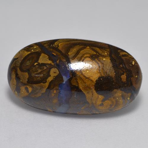 11.31캐럿 천연 멀티컬러 볼더 오팔, 타원형 컷, 20.7×11.7 mm, 불투명체