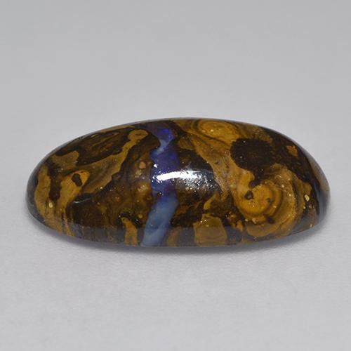 11.31캐럿 천연 멀티컬러 볼더 오팔, 타원형 컷, 20.7×11.7 mm, 불투명체