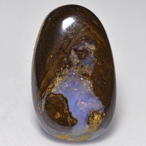 15.87캐럿 천연 멀티컬러 볼더 오팔, 멋진 모양, 23.6×14.7 mm, 불투명체