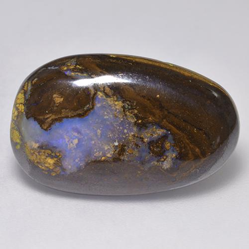 15.87캐럿 천연 멀티컬러 볼더 오팔, 멋진 모양, 23.6×14.7 mm, 불투명체