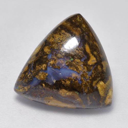 8.22캐럿 천연 멀티컬러 볼더 오팔, 트릴리언, 14.4×14.4 mm, 불투명체