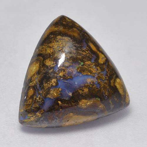 8.22캐럿 천연 멀티컬러 볼더 오팔, 트릴리언, 14.4×14.4 mm, 불투명체