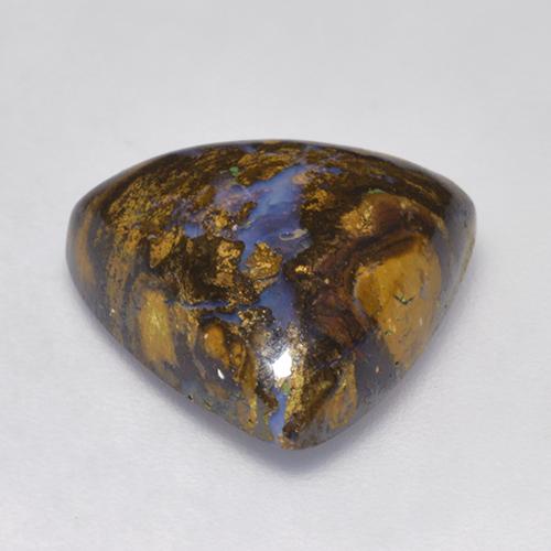 8.22캐럿 천연 멀티컬러 볼더 오팔, 트릴리언, 14.4×14.4 mm, 불투명체
