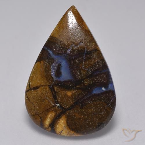 11.18ct 자연스러운 다색 볼더 오팔, 배 모양, 불투명체