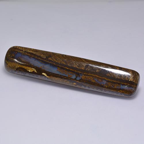 58.31캐럿 천연 멀티컬러 볼더 오팔, 쿠션 컷, 59×12.9 mm, 불투명체