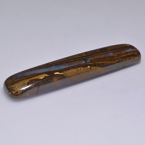 58.31캐럿 천연 멀티컬러 볼더 오팔, 쿠션 컷, 59×12.9 mm, 불투명체