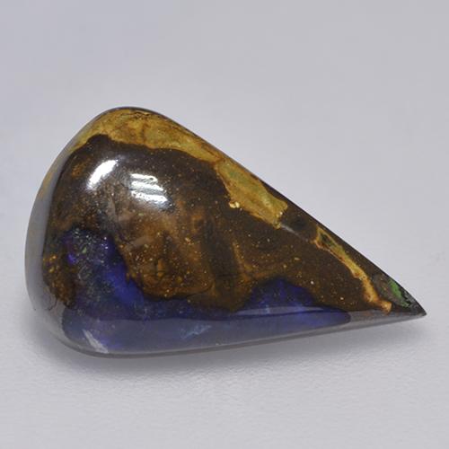 3.88캐럿 천연 멀티컬러 볼더 오팔, 배 모양, 16.5×10 mm, 불투명체