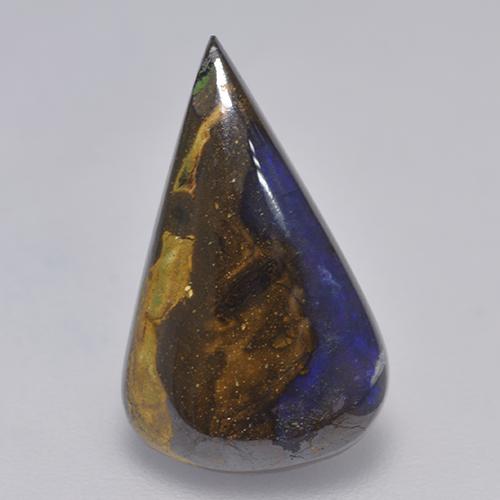 3.88캐럿 천연 멀티컬러 볼더 오팔, 배 모양, 16.5×10 mm, 불투명체