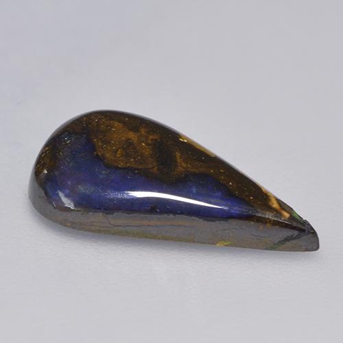 3.88캐럿 천연 멀티컬러 볼더 오팔, 배 모양, 16.5×10 mm, 불투명체