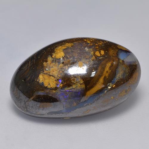 15.72캐럿 천연 멀티컬러 볼더 오팔, 멋진 모양, 21.5×12.9 mm, 불투명체