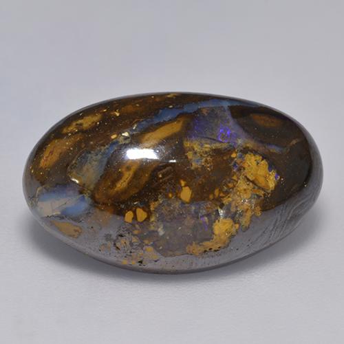 15.72캐럿 천연 멀티컬러 볼더 오팔, 멋진 모양, 21.5×12.9 mm, 불투명체