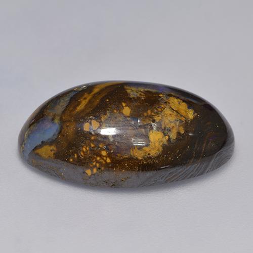 15.72캐럿 천연 멀티컬러 볼더 오팔, 멋진 모양, 21.5×12.9 mm, 불투명체