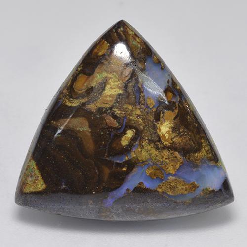17.74캐럿 천연 멀티컬러 볼더 오팔, 트릴리언, 20.7×20.3 mm, 불투명체
